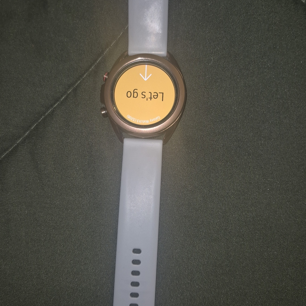 Samsung Smartwatch - Rose Gold With Grey Band. Can Change Bands